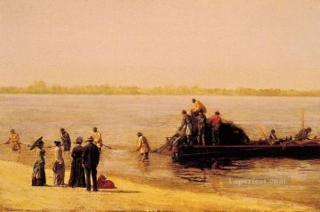  Deleware Art - Shad Fishing at Gloucester on the Deleware River Realism Thomas Eakins